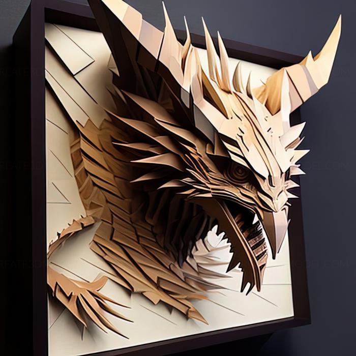 نموذج ثلاثي الأبعاد لآلة CNC ألعاب لعبة st Paper Beast Folded Edition